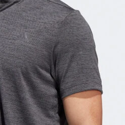 Adidas Texture Stripe Golf Polo Shirt -Golf Promotion Store Adidas AW22 Texture Stripe Polo Shirt HM7392 SHADI697 Black Grey Model 2