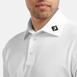 FootJoy Stretch Pique Solid Golf Polo Shirt -Golf Promotion Store FOOTJOY 91823 FJ PERF SS SHIRT ATH WHITE Model 2