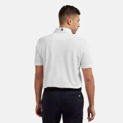 FootJoy Stretch Pique Solid Golf Polo Shirt -Golf Promotion Store FOOTJOY 91823 FJ PERF SS SHIRT ATH WHITE Model 3