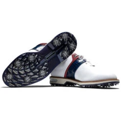 FootJoy Premiere Series Packard 53909 Golf Shoes -Golf Promotion Store FootJoy Premiere Series Packard Golf Shoes White Navy Red 6