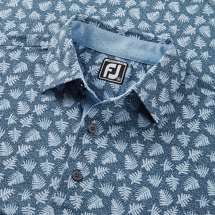 FootJoy Shadow Palm Print Pique Golf Polo Shirt 2 FootJoy Shadow Palm Print Pique Golf Polo Shirt - Image 2