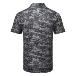 FootJoy Cloud Camo Lisle Golf Polo Shirt -Golf Promotion Store FootJoy SS23 Cloud Camo Lisle Polo Shirt 80003 SHFOO237 S Black Back