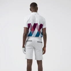J.Lindeberg Active Argyle Golf Shorts -Golf Promotion Store J.Lindeberg SS22 Active Argyl Golf Short P1345071 White Model 2