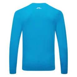 J.Lindeberg Gus Golf Sweater -Golf Promotion Store J.Lindeberg SS22 Gus Sweater GMKW04726 O253 Code SWLIN075 M Blue Danube Back