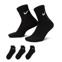 Nike Everyday Lightweight Ankle Golf Socks (3 Pack) -Golf Promotion Store Nike Everyday Lightweight Ankle Golf Socks 3 Pack Black 4