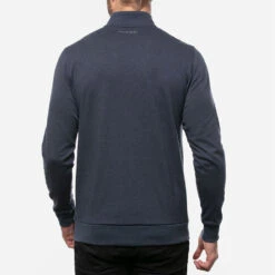 TravisMathew Cloud 2.0 1/4 Zip Golf Sweater -Golf Promotion Store Travis Mathew SS22 Cloud Quaterzip 2.0 Sweater 1MS309 Code SWTRA015 Heather Blue model 3