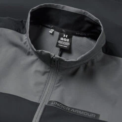 Golf Promotion Store -Golf Promotion Store Under Armour SS23 Storm Windstrike Full Zip Wind Top 1377383 001 WTUND106 S Black Pitch Grey Black Detail