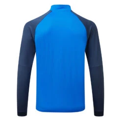 Adidas Colour Block 1/4 Zip Golf Sweater -Golf Promotion Store adidas SS22 Colour Block 1 4 Zip Golf Sweater HE5452 Blue Rush Crew Navy back