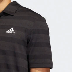Adidas Two Colour Stripe Primegreen Golf Polo Shirt -Golf Promotion Store adidas SS22 Two Colour Stripe Primegreen Golf Polo Shirt Black Grey Six HI5180 SHADI659 Model 2