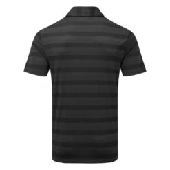Adidas Two Colour Stripe Primegreen Golf Polo Shirt -Golf Promotion Store adidas SS22 Two Colour Stripe Primegreen Golf Polo Shirt Black Grey Six HI5180 SHADI659 back