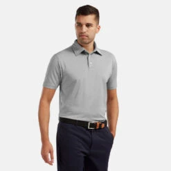 FootJoy Stretch Pique Solid Golf Polo Shirt -Golf Promotion Store footjoy pique ss shirt ath 91819 hthr gry Model 1