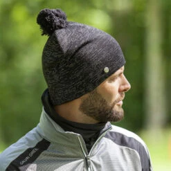 Galvin Green Lemmy Interface-1 Bobble Golf Beanie -Golf Promotion Store lemmybobblebeanieblackreflex3